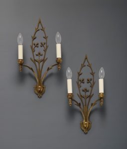 3. PAIR OF ‘TWO-LIGHT CAST AND MODELLED BRACKETS’