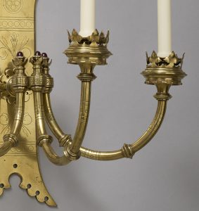 Four wall lights, attributed to Hart, Son, Peard & Co.